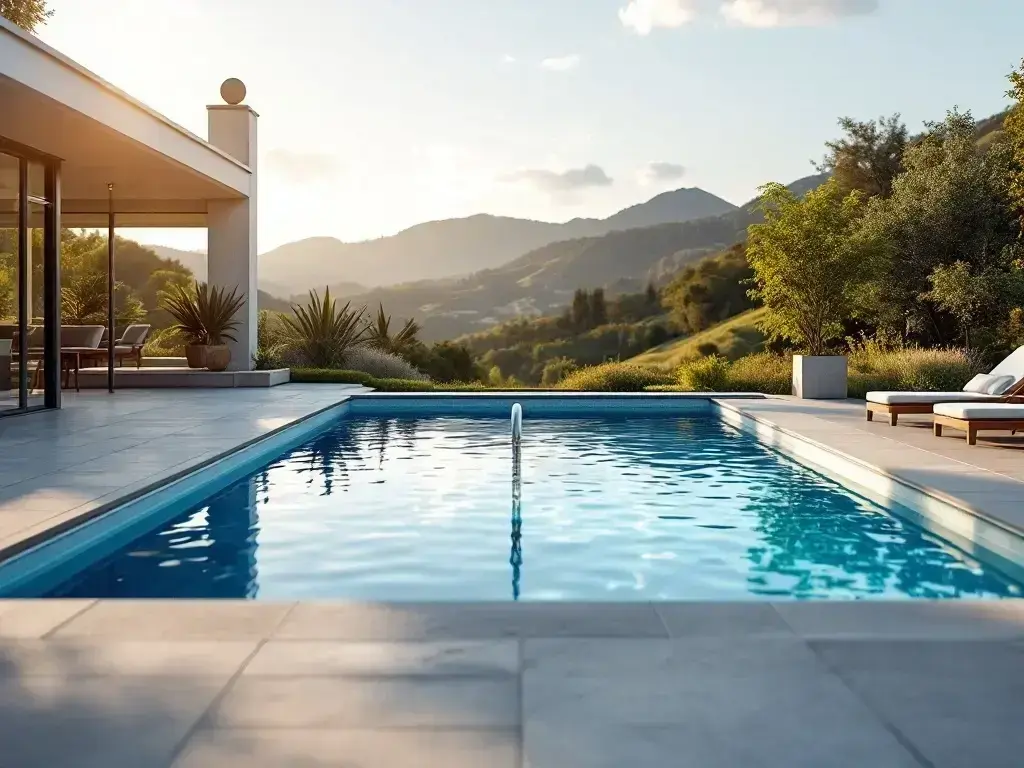 in-ground pool builder working near Saddle Ridge Park in northeast Calgary backyard